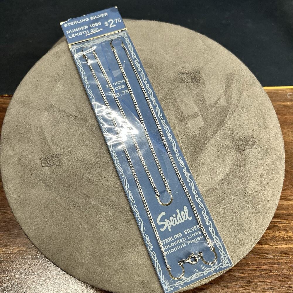 Vintage Speidel Sterling Silver Link Chain 20”NOS Original Package